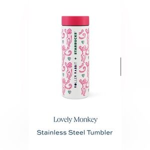Starbucks Roller Rabbit Tumbler with Pink and Teal Design